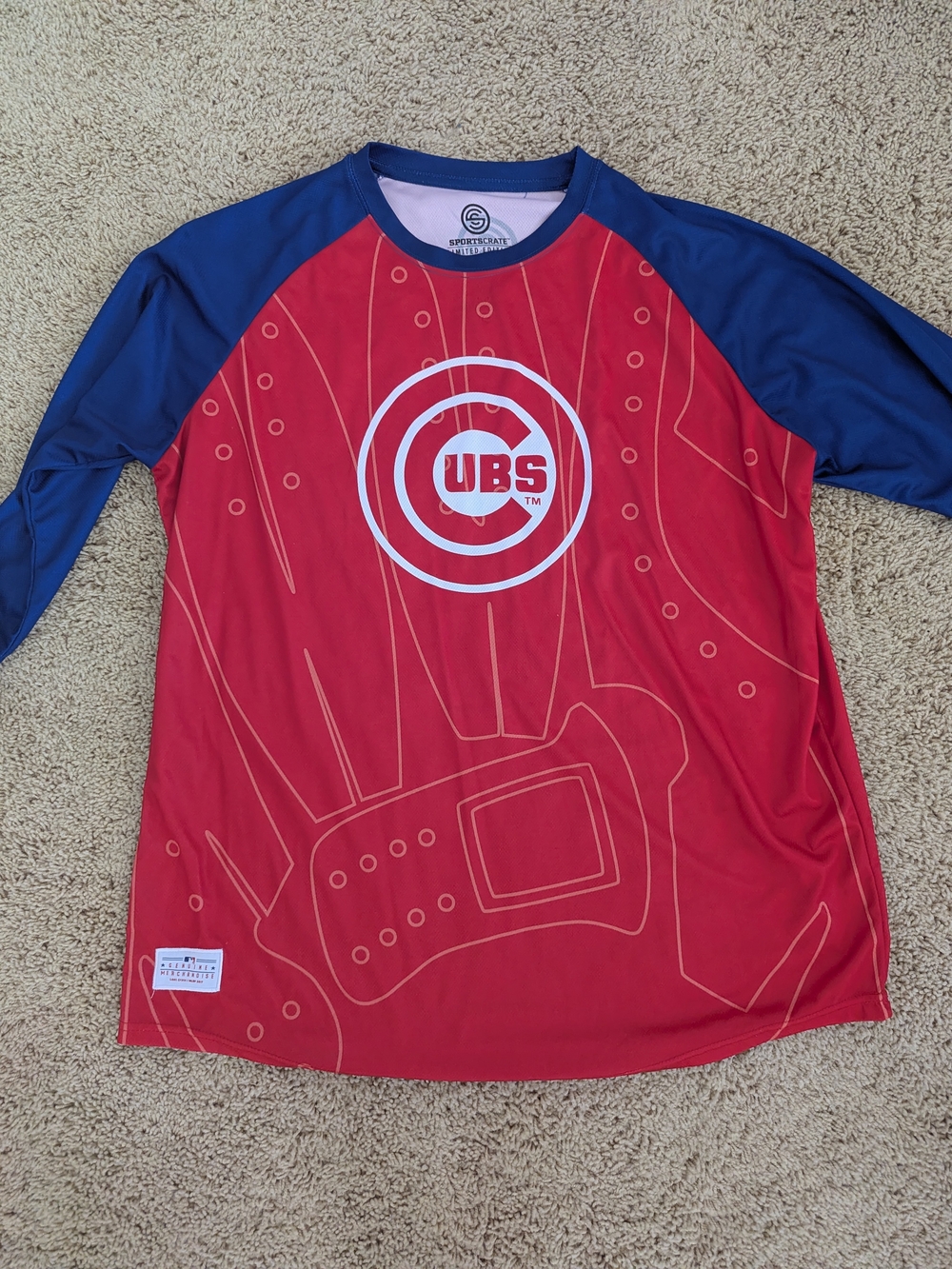 MLB Chicago Cubs 3/4 Sleeve Ltd Edition Shirt by SportsCrate Size XL Lightweight